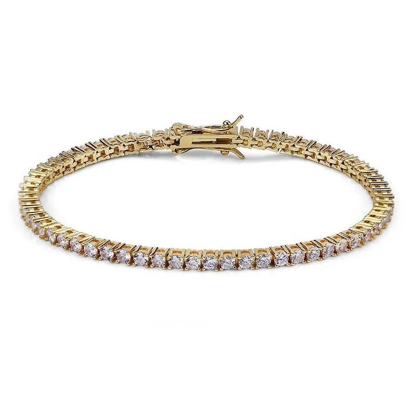 Charm Bracelets M 4Mm 5Mm Tennis Bracelet Moissanite Bracelets Diamond Jewelry Women 18K Rise Gold Sier Tenis Iced Out For Men Party C Dhawn