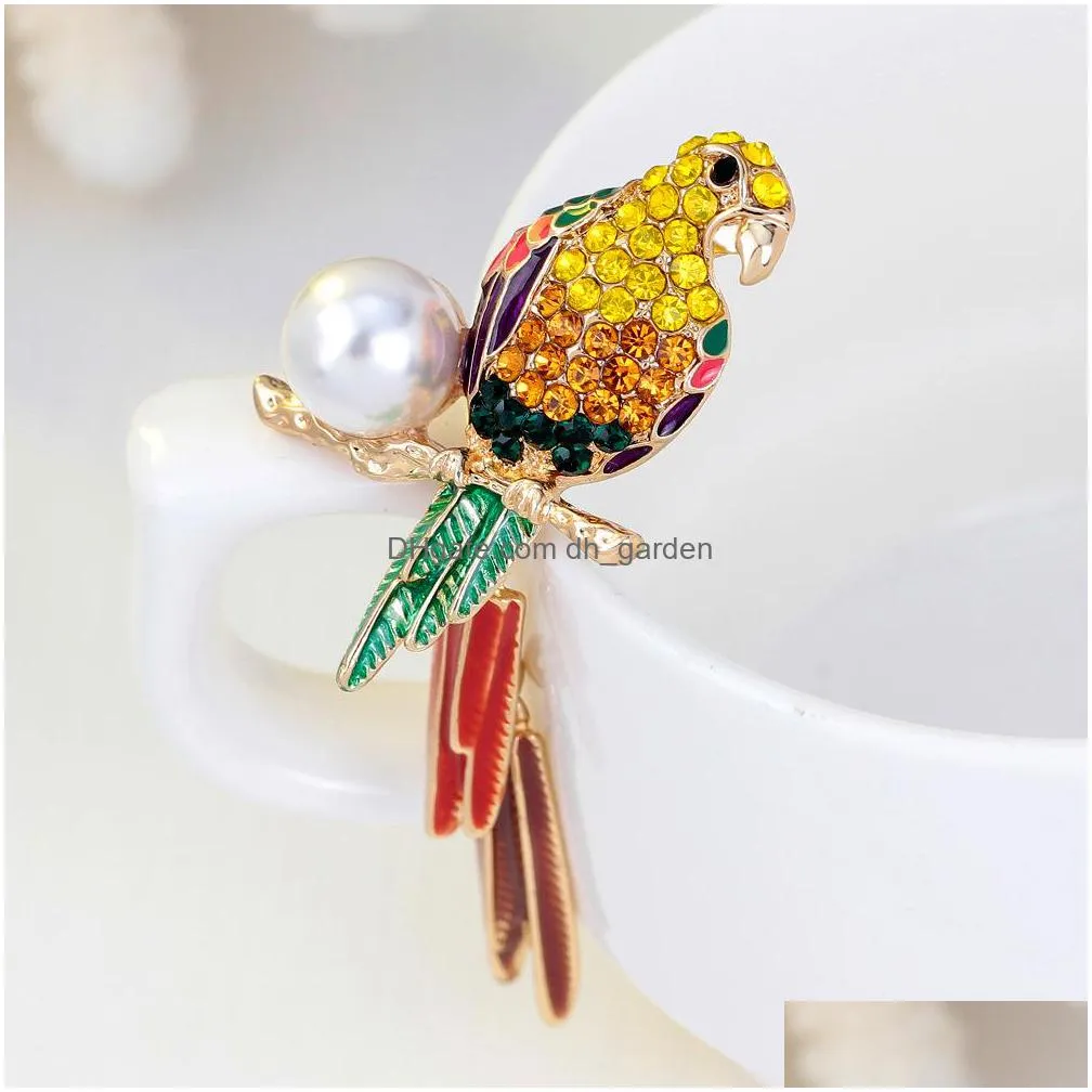 wholesale large bird owls crystal enamel brooches antiques bouquet parrot brooch pin scarf clips jewelry shipping