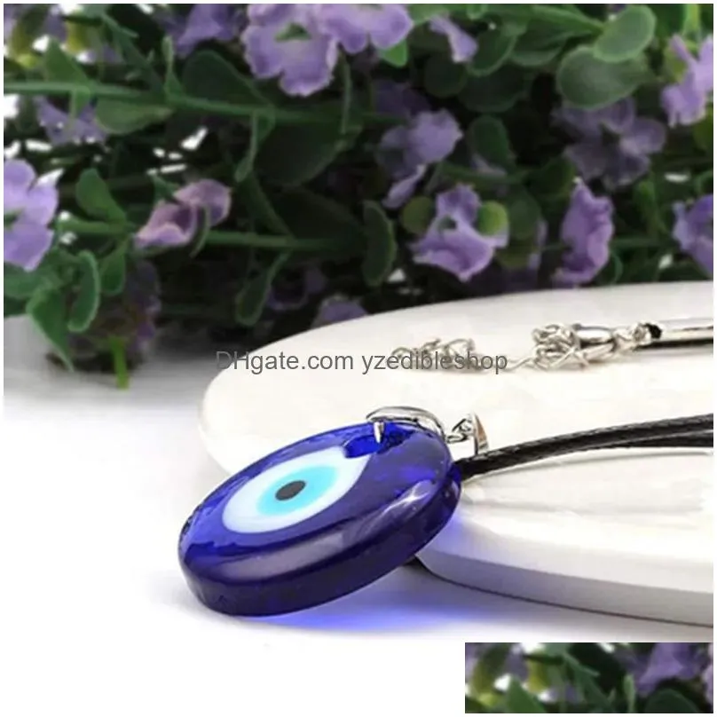 fashion 30mm evil eye pendants necklaces for women men turkey blue eyes lucky necklace choker jewelry accessories