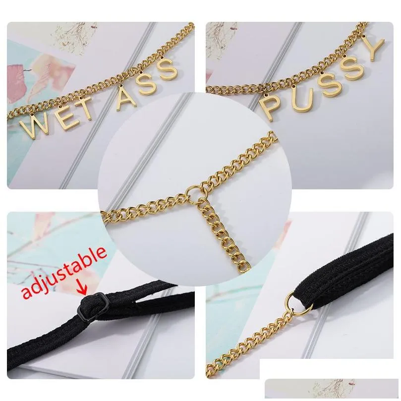 Other Jewelry Sets Y Body Chain Jewelry Custom Letter Waist For Women Stainless Steel Festival Personalized Name Belly Chains Jewelry Dhrnm