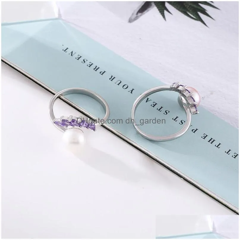 cross-border e-commerce europe and the united states fashion new pearl ring s925 silver diy mount accessories manufacturers direct