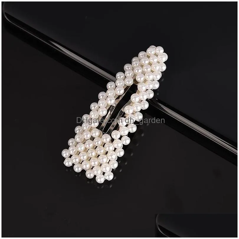 cr jewelry pearls hairpin set stylish acetate plate hair clips mix different bb clip sweet fashion designer women woman hair accession