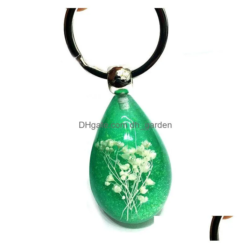 wholesale unique 7 colors creative tourist souvenir key chain with dry flower starry jewelry inside ys2k001