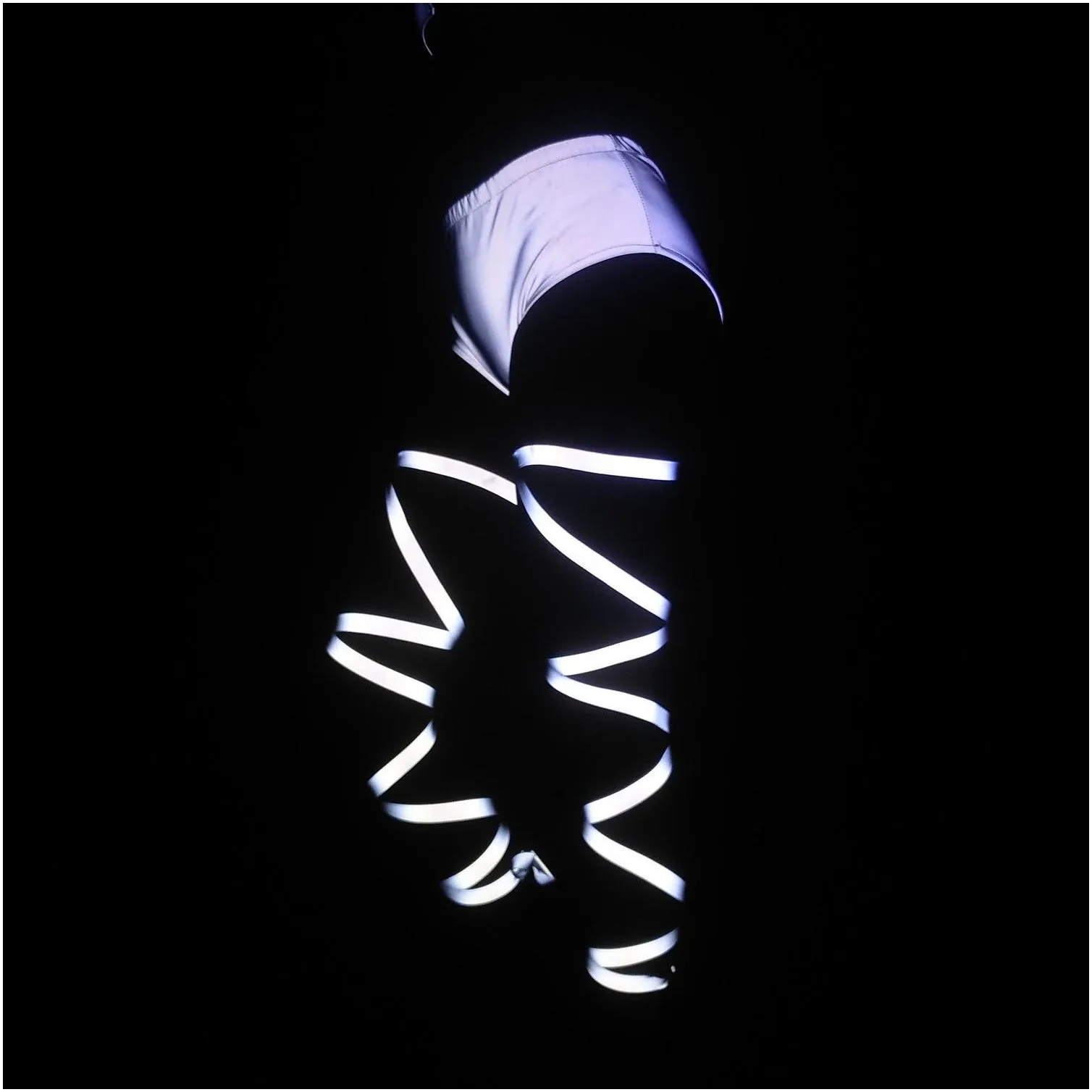 stage wear sexy colorful reflective leggings skeletonized cross long strap