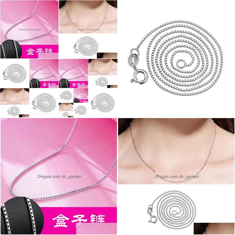 high quality 1 mm silver plated copper box chain female necklace korean jewelry factory jewellery wholesale retro jewelry
