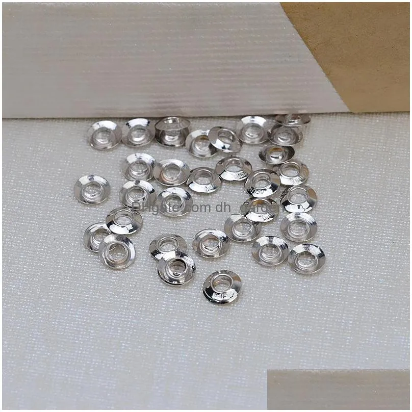 s925 sterling silver 3.5 mm spacer chicken eye buckle road through edison pearls cap diy gasket plug ps8a009