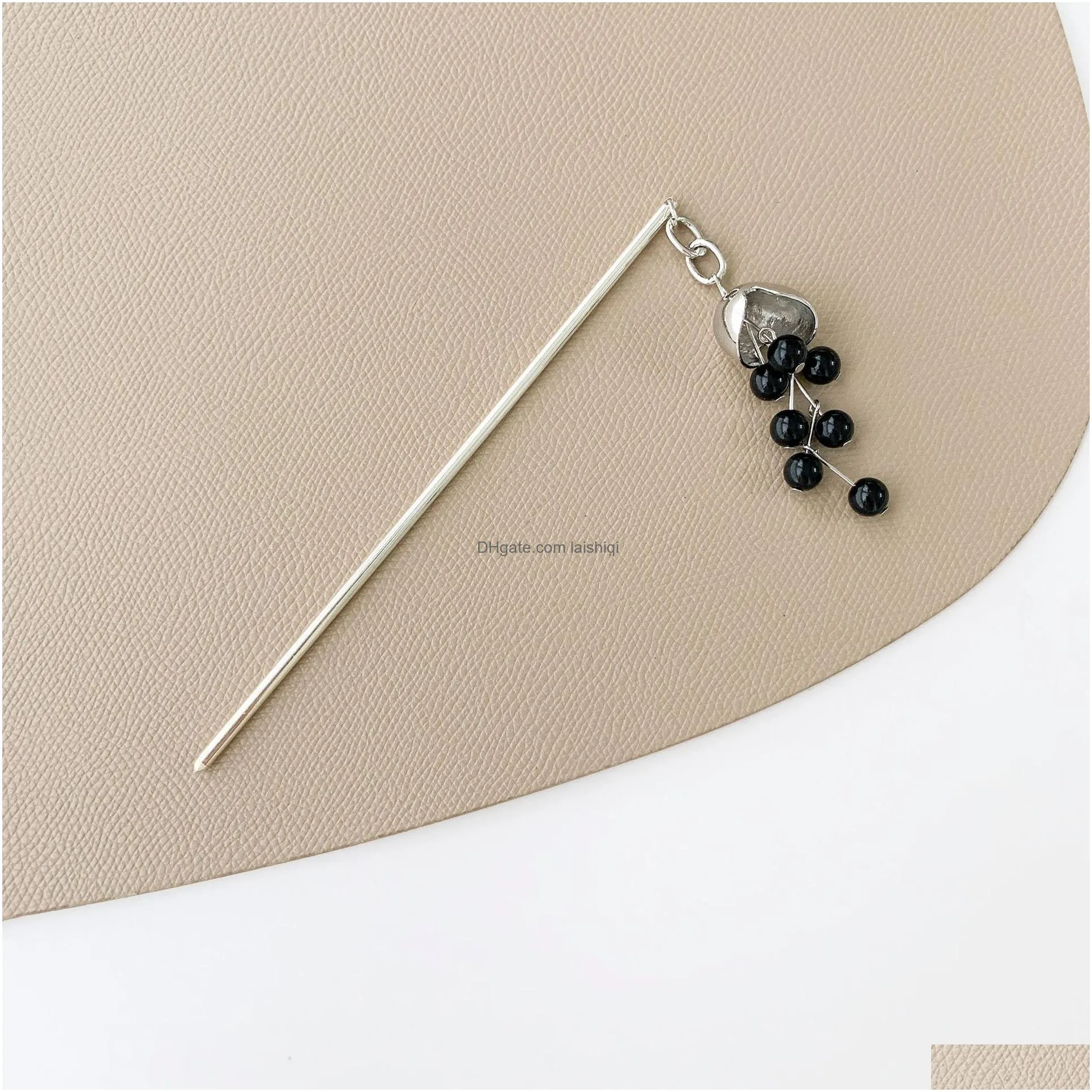 hollow valley lily of the pins cool chinese vintage metal beaded tassel pan hairpin advanced hairpin design