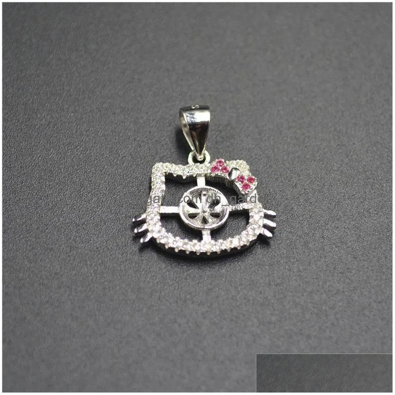 wholesale sterling silver pendant mounts with high quality whit gold plated for women jewelry making