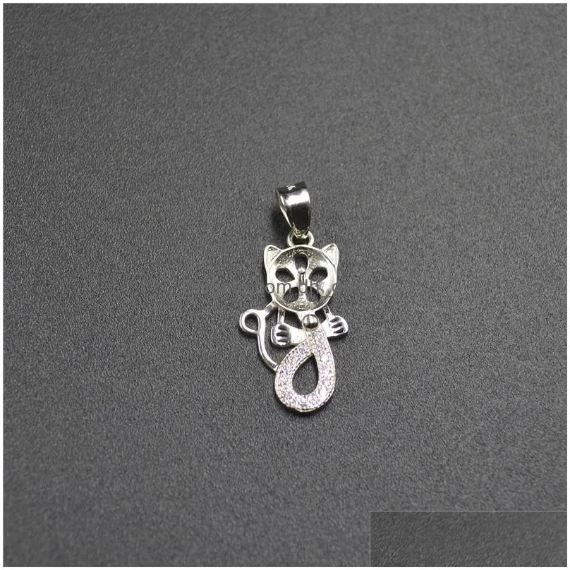 s925 sterling silver pearl pendant accessories empty bracket diy necklace pendant semi-finished accessories butterfly pendant