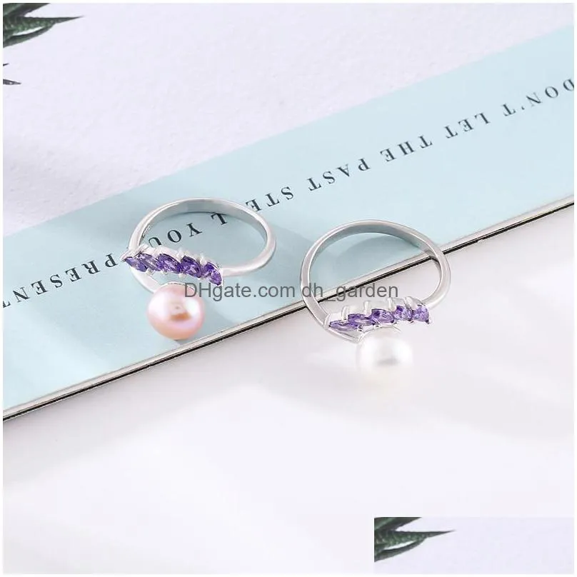 cross-border e-commerce europe and the united states fashion new pearl ring s925 silver diy mount accessories manufacturers direct