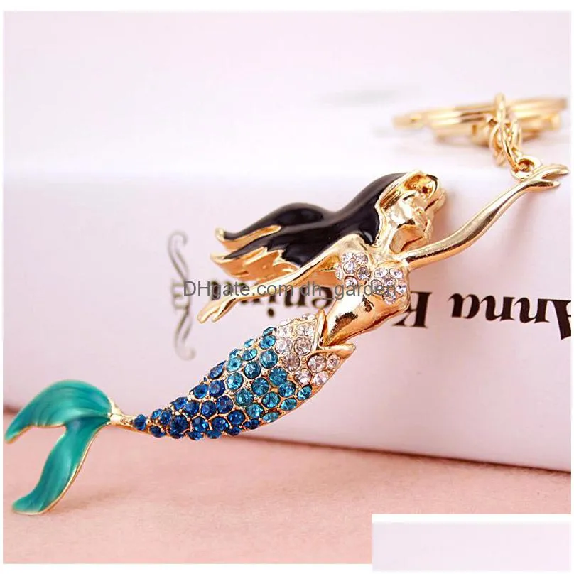 creative and lovely diamond inlaid turtle car key chain womens bag accessories turtle key chain animal metal pendant