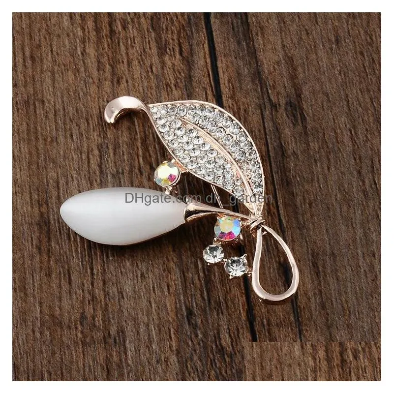 cr jewelry new european version of opal brooch popular flower pin female fashion creative clothing accessories manufacturers wholesale