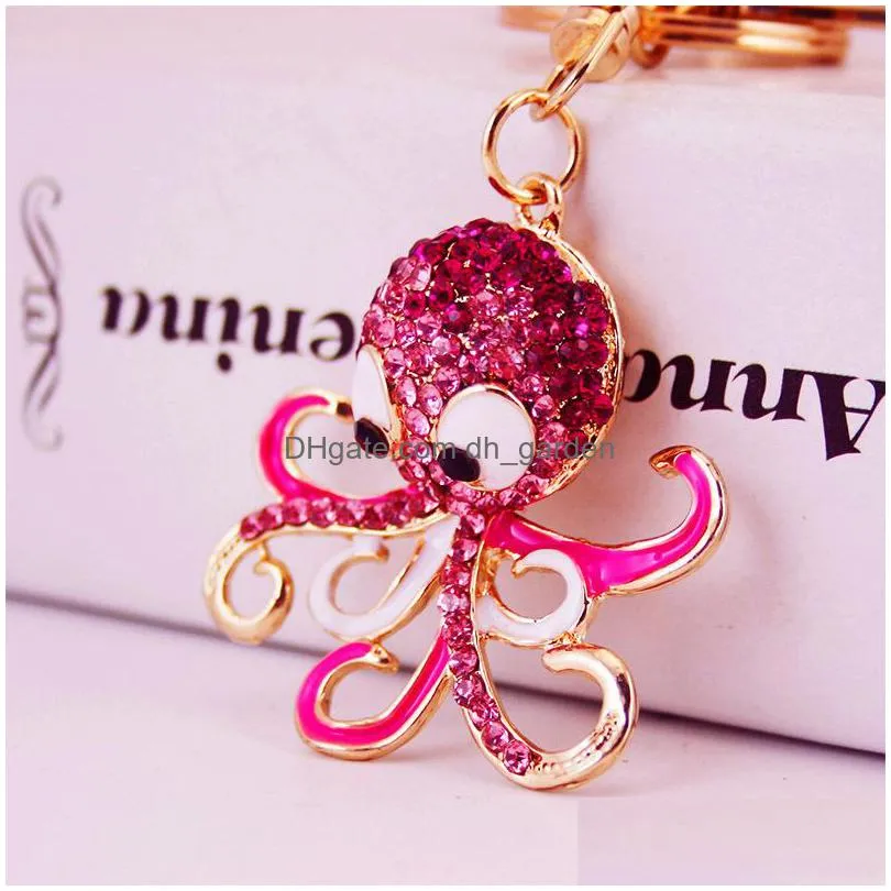 creative and lovely diamond inlaid turtle car key chain womens bag accessories turtle key chain animal metal pendant