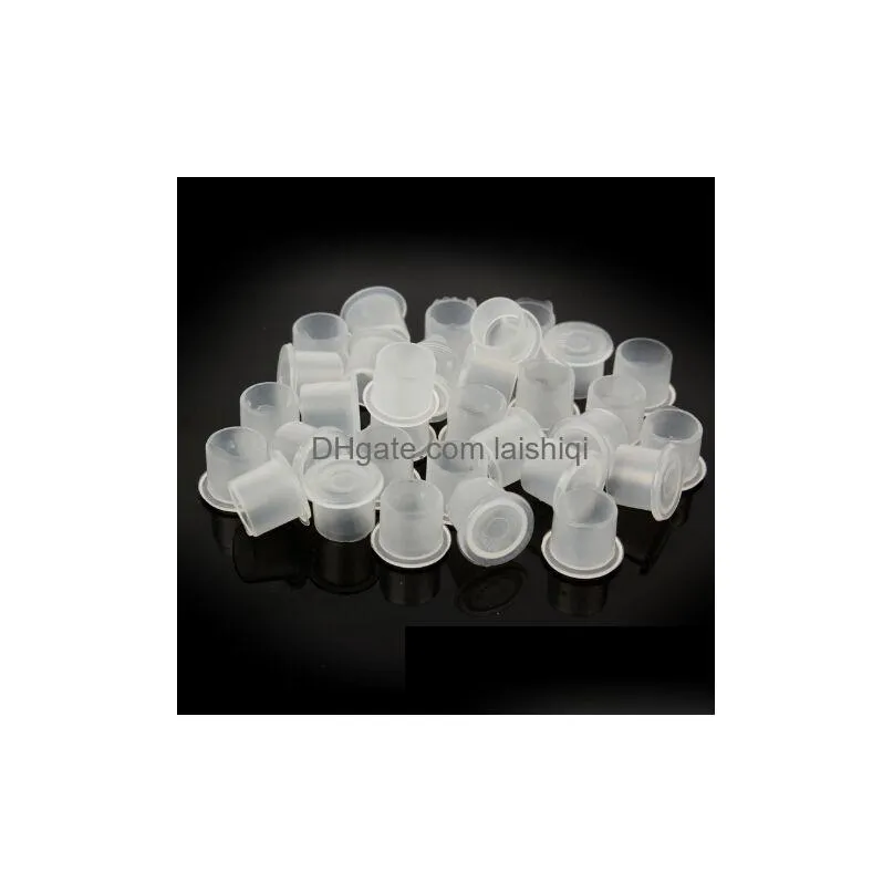1000pcs 15mm large size clear white tattoo ink cups for permanent makeup caps supply2075526