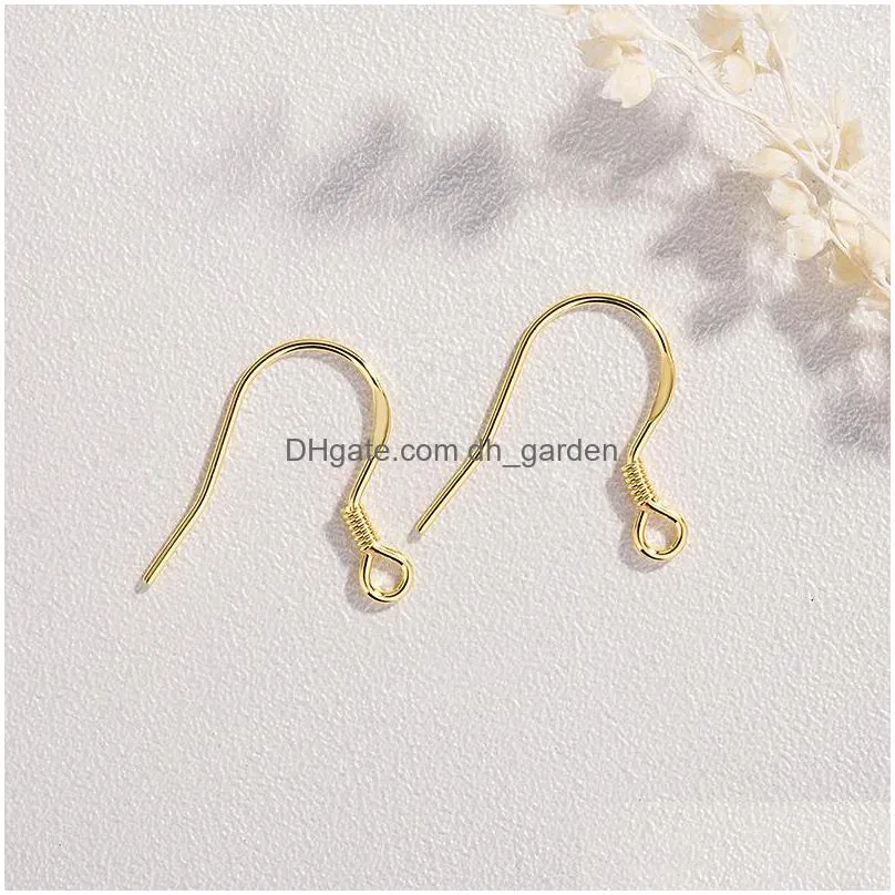 wholesale s925 pure silver hook accessories earrings jewelry gold-plated handmade diy pure silver findings shipping ps8a001