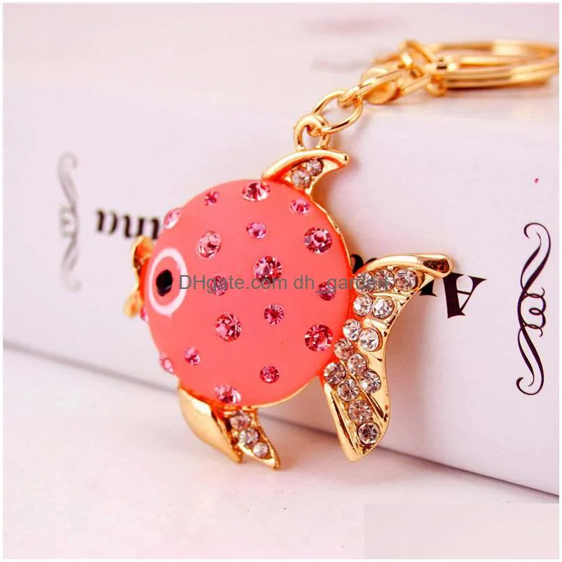 creative and lovely diamond inlaid turtle car key chain womens bag accessories turtle key chain animal metal pendant