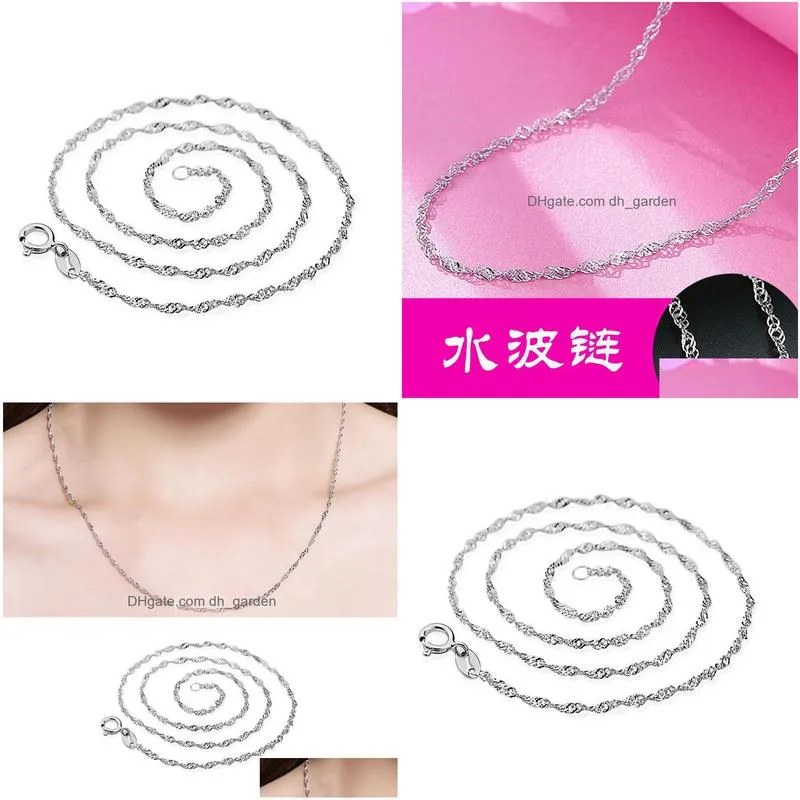 high quality 1.5mm silver plated wave chain female necklace korean jewelry factory jewellery wholesale retro jewelry