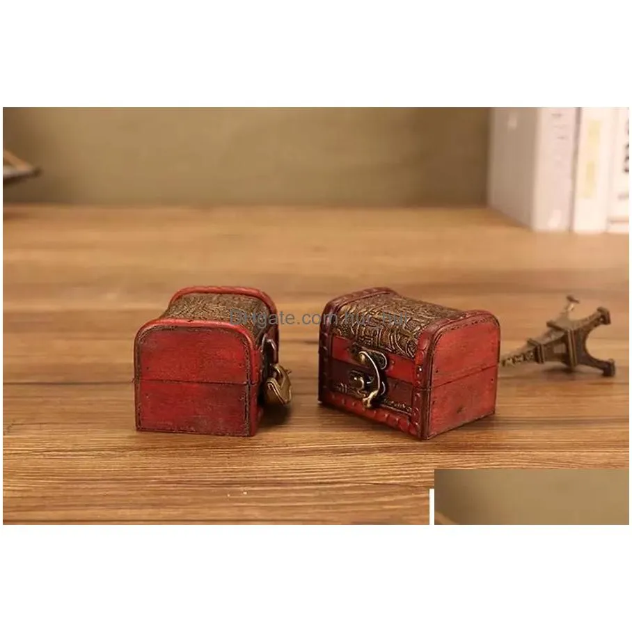 vintage jewelry box organizer storage case mini wood flower pattern metal container handmade wooden small