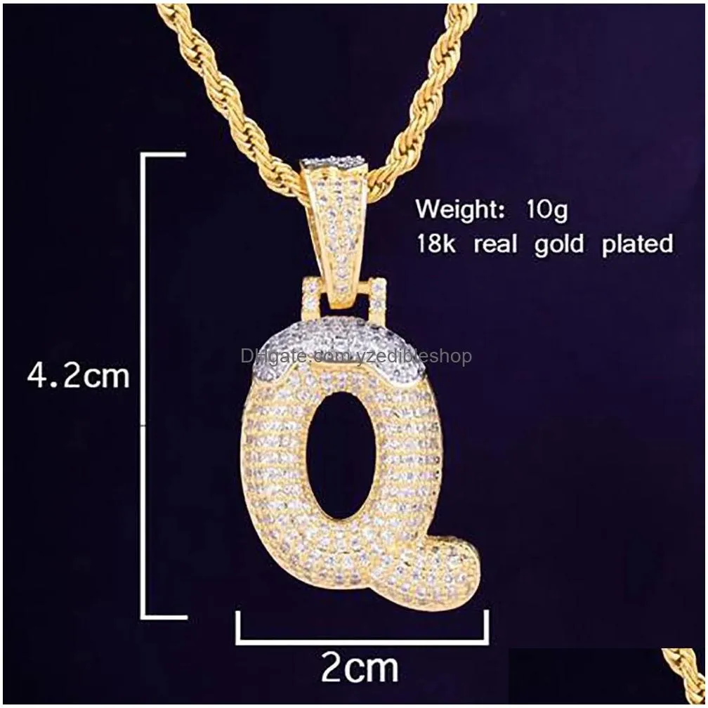 hip hop snow cap custom letters pendant necklace combination letters name pendant 24inch tennis necklaces zirconia jewelryzz