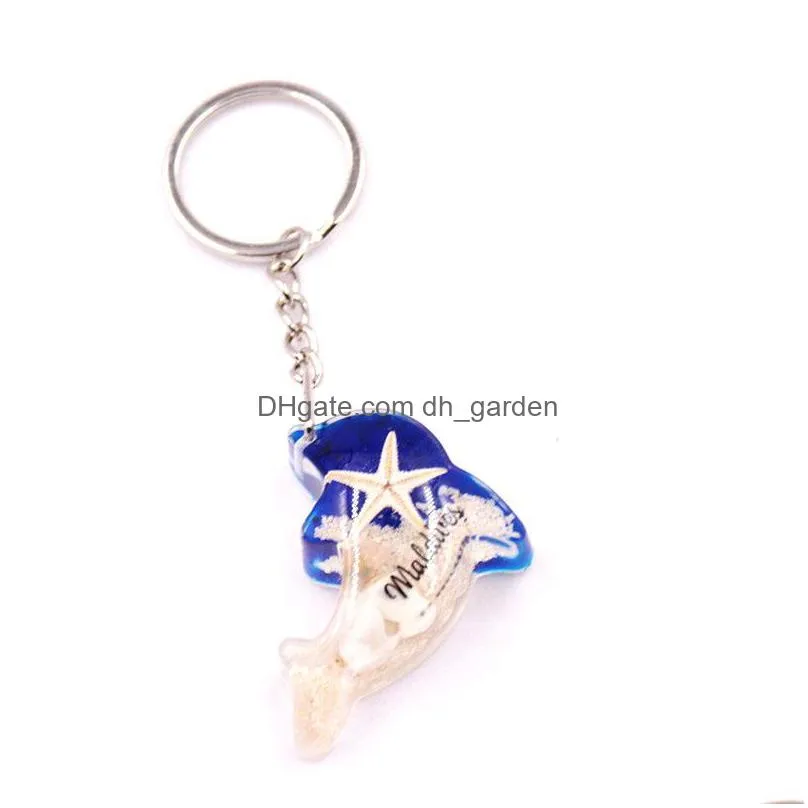 wholesale unique 7 colors creative fashion amber luminous  key chain real starfish specimen car key chain ys2k002