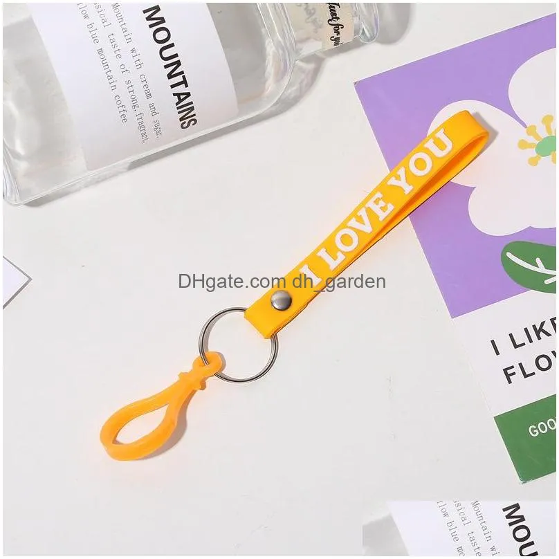 new soft glue iloveyou letter key chain creative candy color light bulb keyring accessories small gift