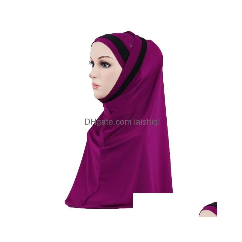 2 pieces muslim women headscarf shawl scarf hijab wrap headwear amira islamic full cover prayer hat arab worshipe service hijab