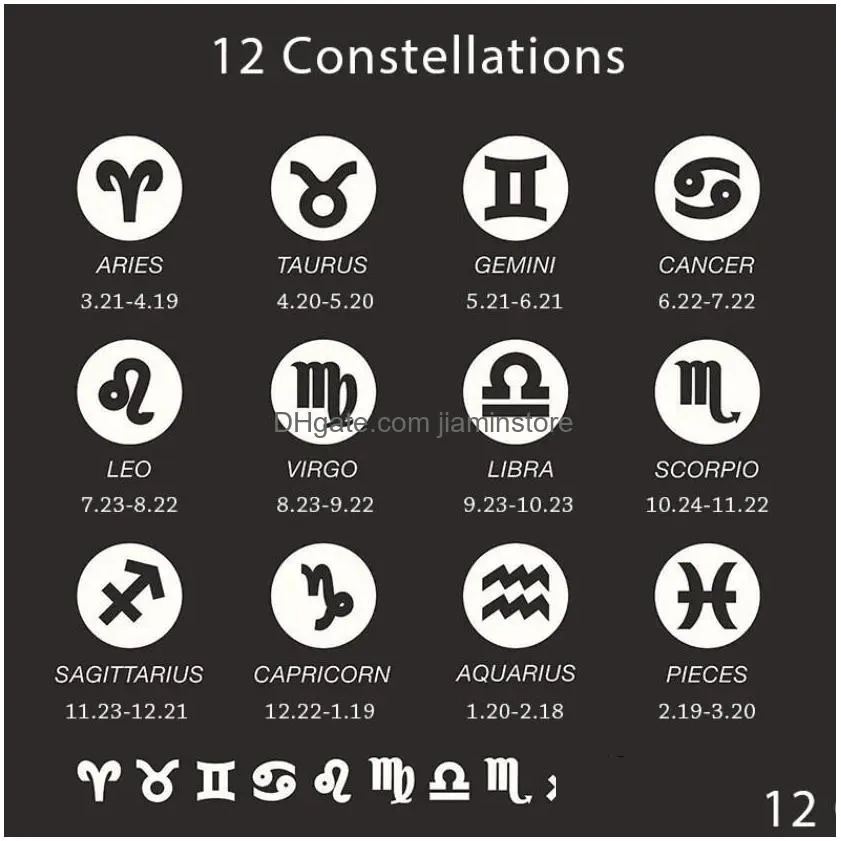 Pendant Necklaces Personalized Twee Constellations Necklaces Women Choker Pendant Necklace Horoscope Zodiac Virgo Aries Capricorn Libr Dhgp4