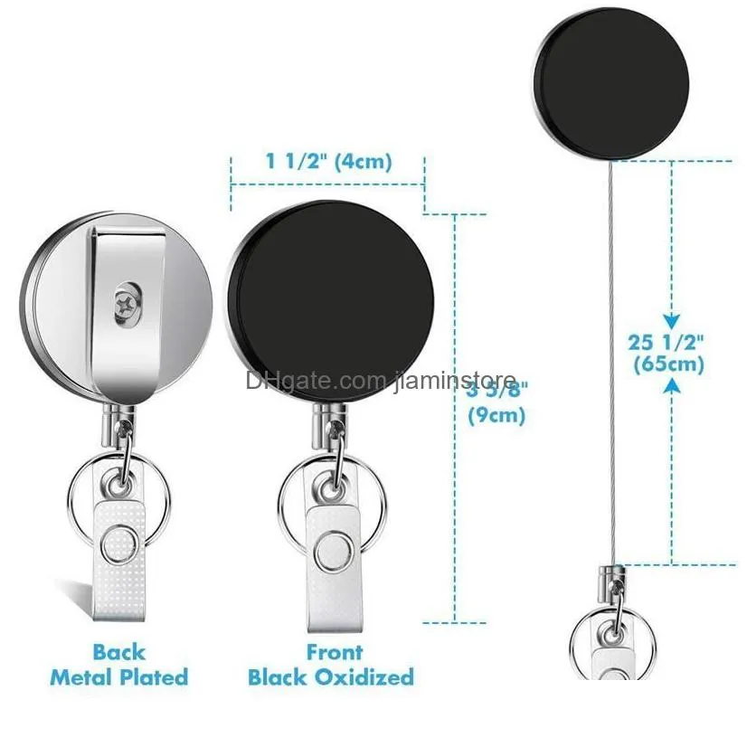 Key Rings Wire Rope Elastic Keychain Sporty Recoils Retractable Alarm Chain Antilost Telescopic Ring Keys Trinket Badge Reel Belt Clip Dhw6M