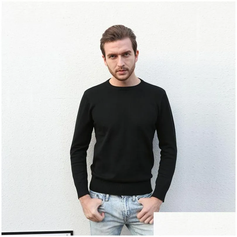 wholesale 2017 -selling high-end casual fashion round neck mens polo sweater brand 100% cotton pullover mens sweater 