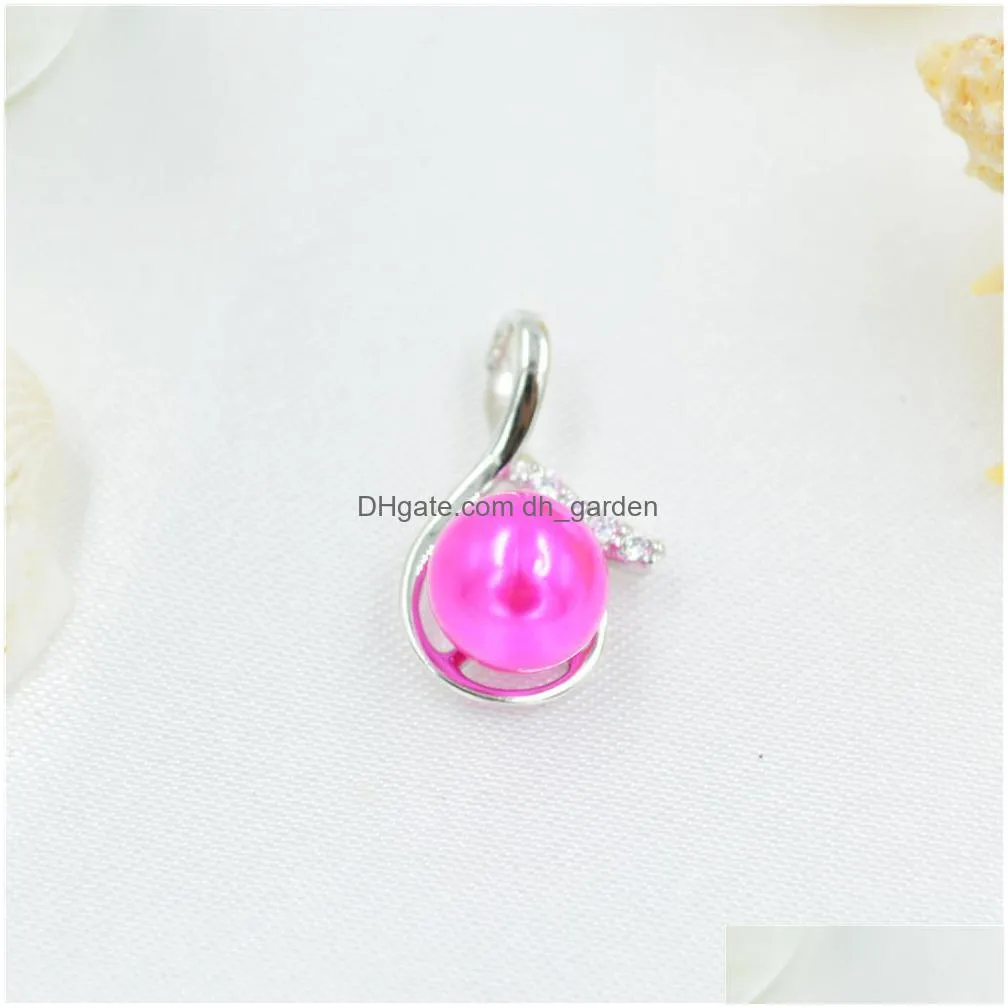 korean version silver jewelry s925 pearl pendant settings mount necklace female fashion personality diy empty bracket accessories