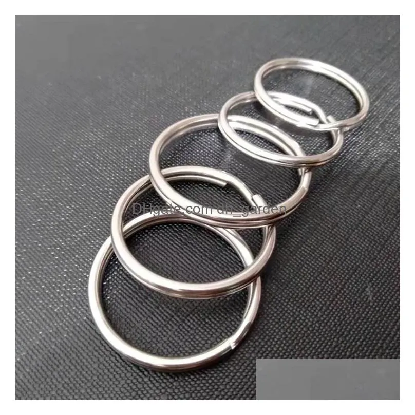 wholesale metal key ring creative stainless steel key ring round/flat ring 20mm/25mm/28mm/30mm/32mm for diy accessories