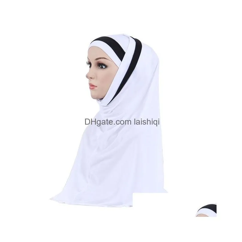 2 pieces muslim women headscarf shawl scarf hijab wrap headwear amira islamic full cover prayer hat arab worshipe service hijab