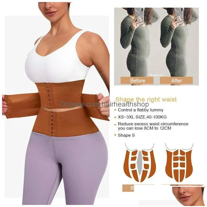Waist & Tummy Shaper Waist Tummy Shaper Trainer Body Shapewear Women Slimming Sheath Woman Flat Belly Girdle Postpartum Wrap Belt Faja Dhmvs