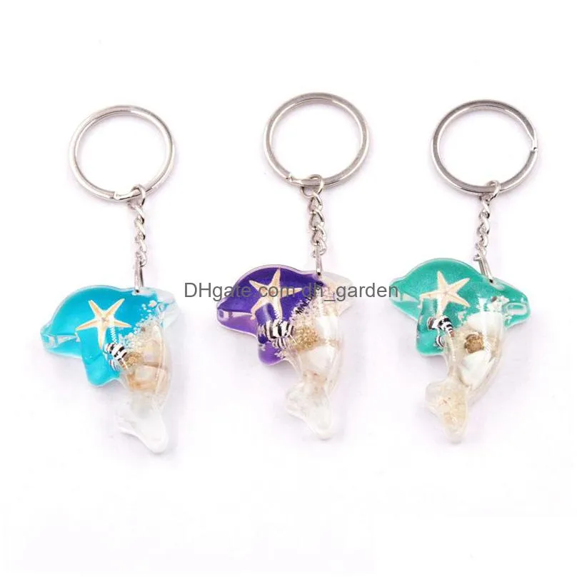 wholesale unique 7 colors creative fashion amber luminous  key chain real starfish specimen car key chain ys2k002