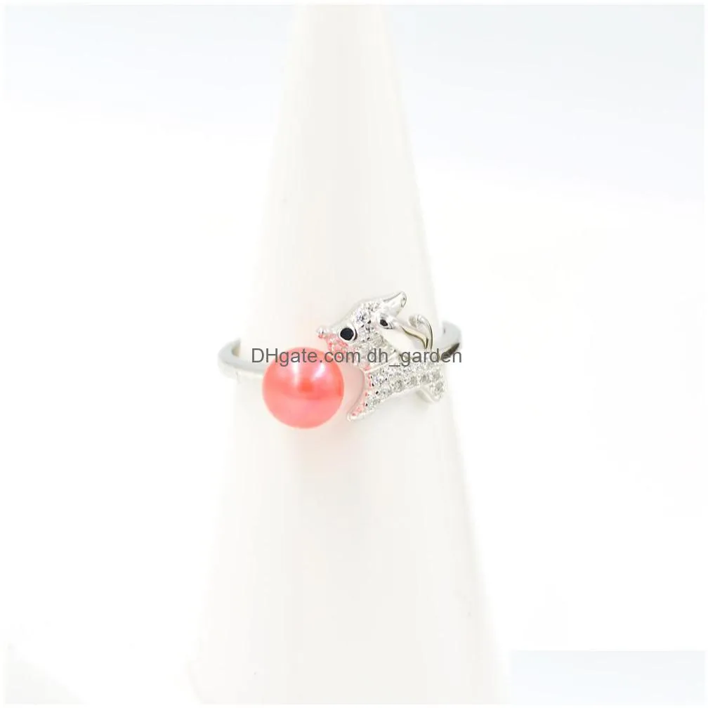 popular korean jewelry s925 sterling silver pearl rings settings womens wholesale diy accessories ring fittings