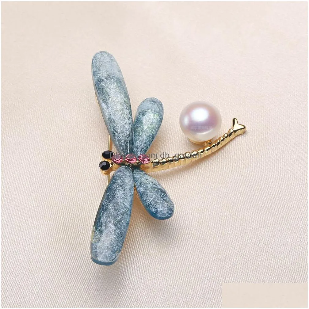 double  korean version thick gold-plated hand-painted glaze pearl brooch mounting brooch semi-finished mount for diy 