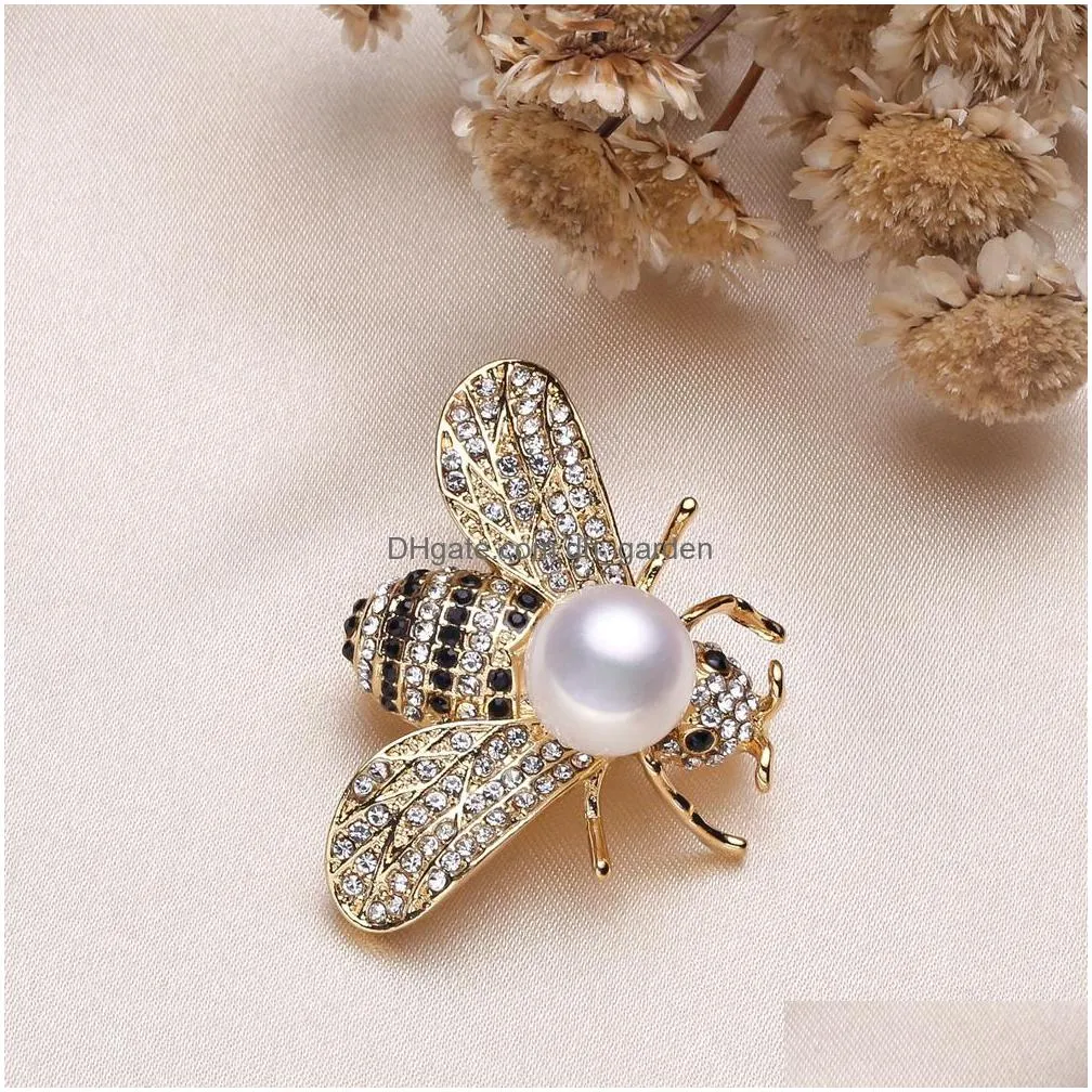 double  korean version thick gold-plated hand-painted glaze pearl brooch mounting brooch semi-finished mount for diy 