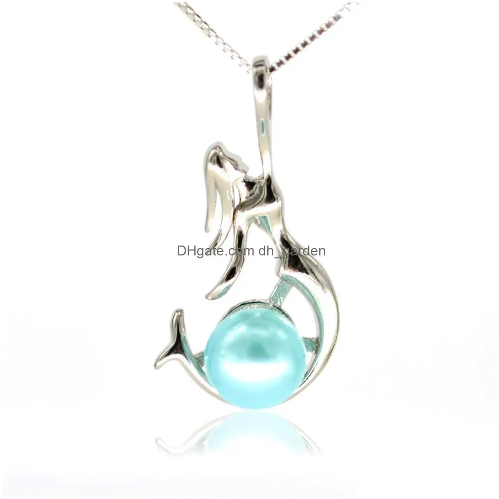 s925 sterling silver pendant setting wholesale sterling silver pearl necklace drop todiy mermaid pendant bracket accessories