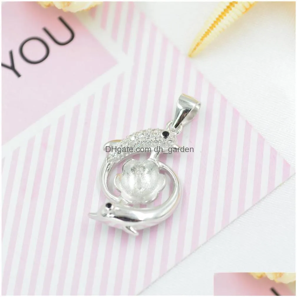 fashion sweet pendant s925 sterling silver clavicle necklace pendant mountings women fashion silver jewelry manufacturers wholesale