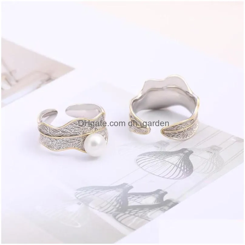 cross-border e-commerce europe and the united states fashion new pearl ring s925 silver diy mount accessories manufacturers direct