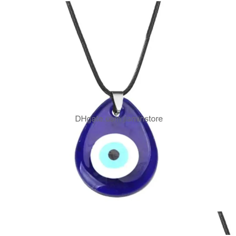 Pendant Necklaces Fashion 30Mm Evil Eye Pendants Necklaces For Women Men Turkey Blue Eyes Lucky Necklace Choker Jewelry Accessories Je Dhyyq