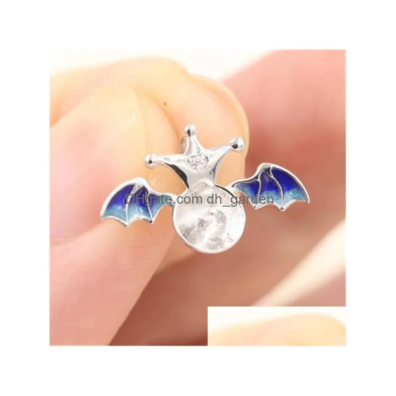 s925 silver pearl pendant mounts pearl necklace accessories diy necklace pendant accessories enamel bat