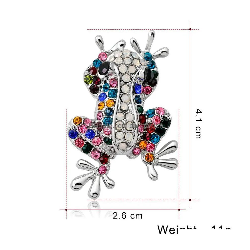 wholesale womens fashion natural insect animal lovely alloy rhinestone frog brooch pins women/man party wear shipping