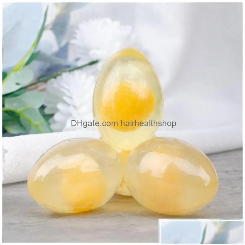 Handmade Soap Natural Organic Collagen Egg Soap Handmade Whitening Cleansing Face Bath Soaps 80G Drop Delivery Health Beauty Bath Body Dhwz9