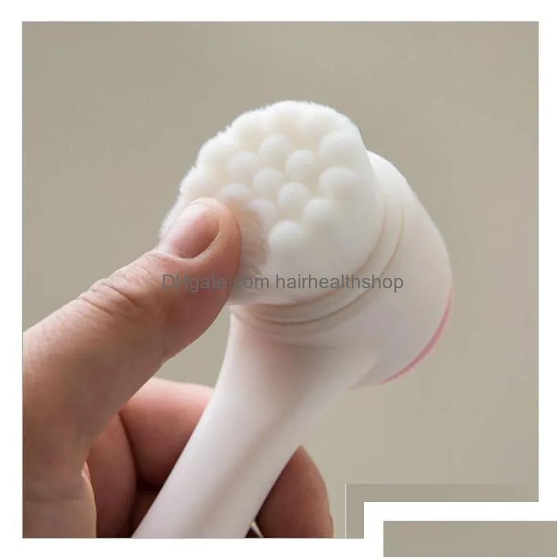 Cleaning Tools & Accessories 3D Silica Gel Facial Brush Double Sided Cleanser Blackhead Removing Product Pore Cleaner Exfoliating Face Dh6V5