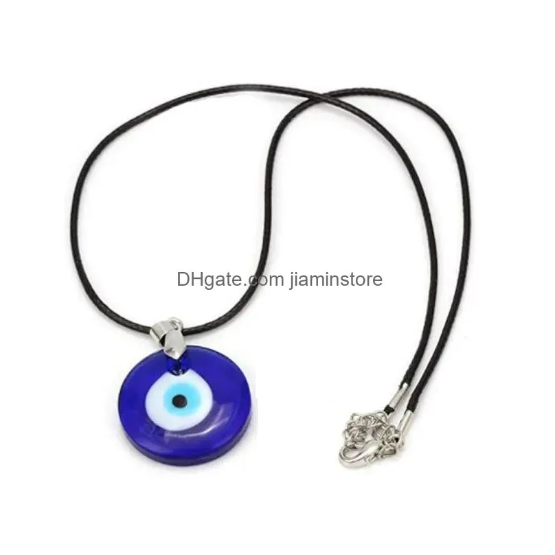 Pendant Necklaces Fashion 30Mm Evil Eye Pendants Necklaces For Women Men Turkey Blue Eyes Lucky Necklace Choker Jewelry Accessories Je Dhyyq