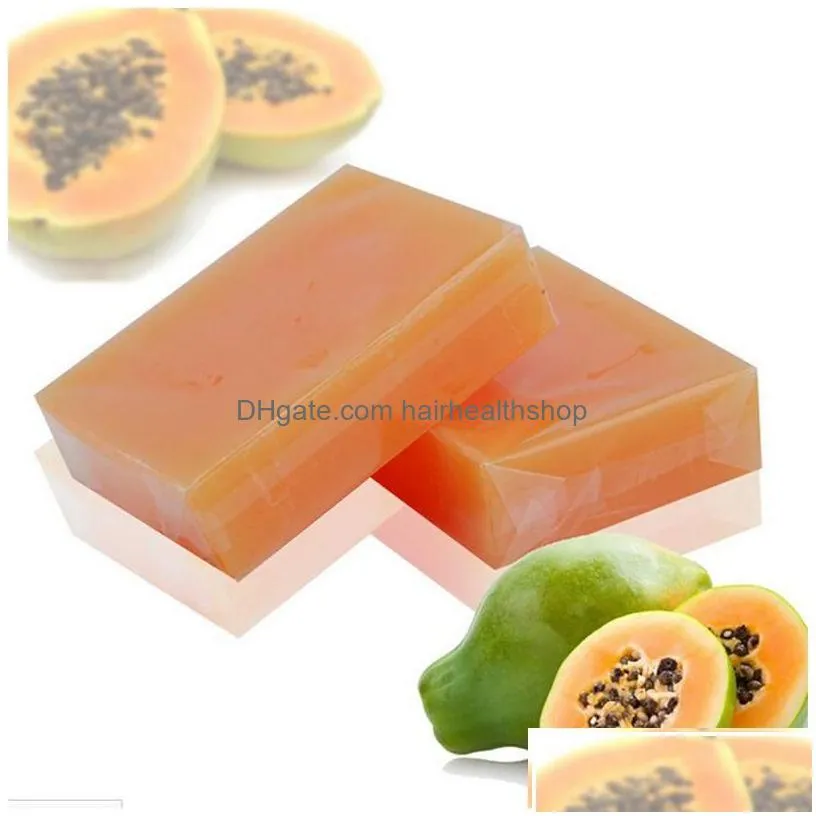 Handmade Soap Natural Organic Herbal Green Papaya Whitening Handmade Soap Lightening Skin Remove Acne Moisturizing Cleansing Bath Drop Dhas7