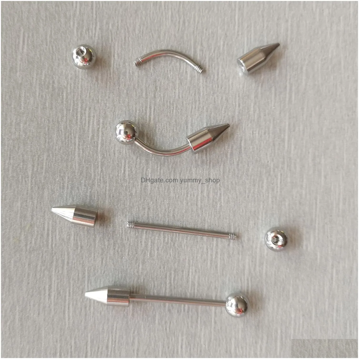 316l stainless steel navel tongue lip nails nose screws nipple ear eyebrow rings studs multipurpose body piercing jewelry mixed