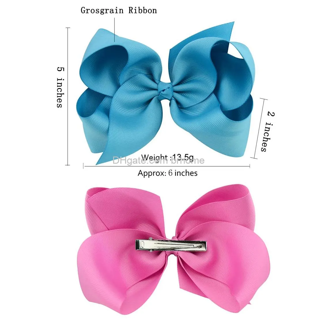 big 6 inch hair bows for girls grosgrain ribbon toddler hair accessories with alligator clips for toddlers baby girls kids teens