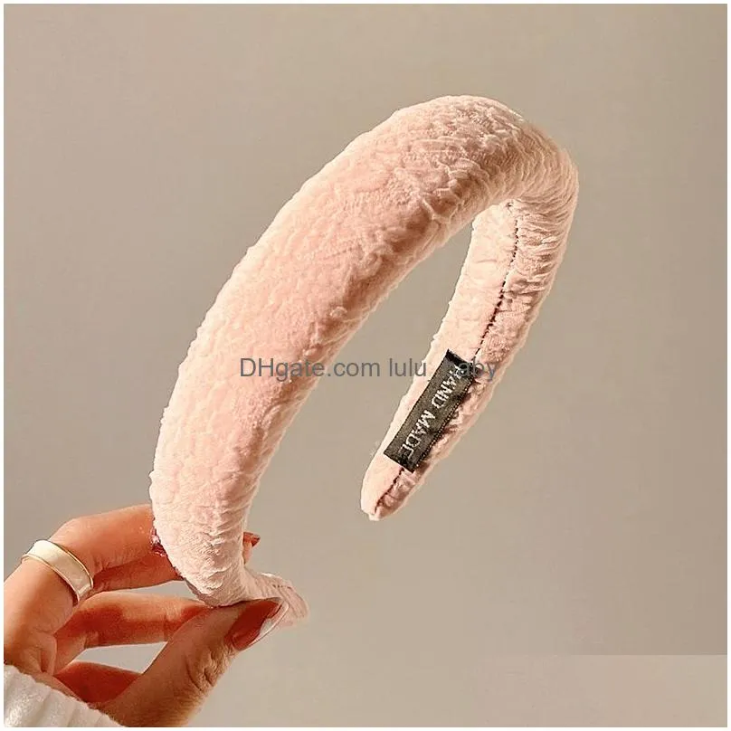 candy color wrinkled sponge hair hoop female autumn and winter sen department versatile high skull top hoop korean super fairy hairpin